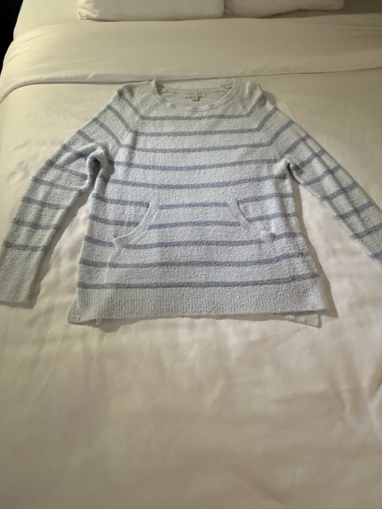 Barefoot Dreams Sweaters - Barefoot Dreams Cozy Light Blue Stripe Women's Sweater